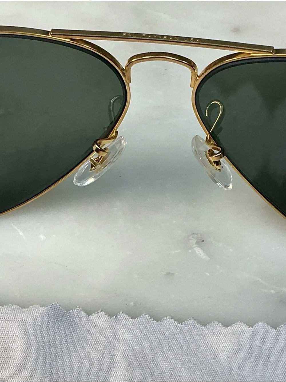Ray-Ban Men Aviator Sunglasses Gold Metal Frame Green Tinted Glass Lens w/ Case4